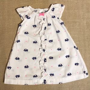 💎 5 for $15 💎 White dress with blue elephants